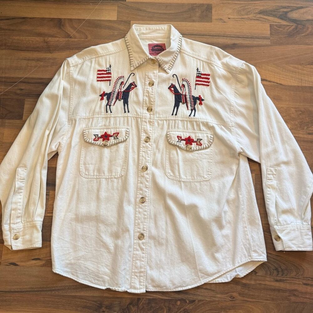 Beaded Button Up Western Size 12